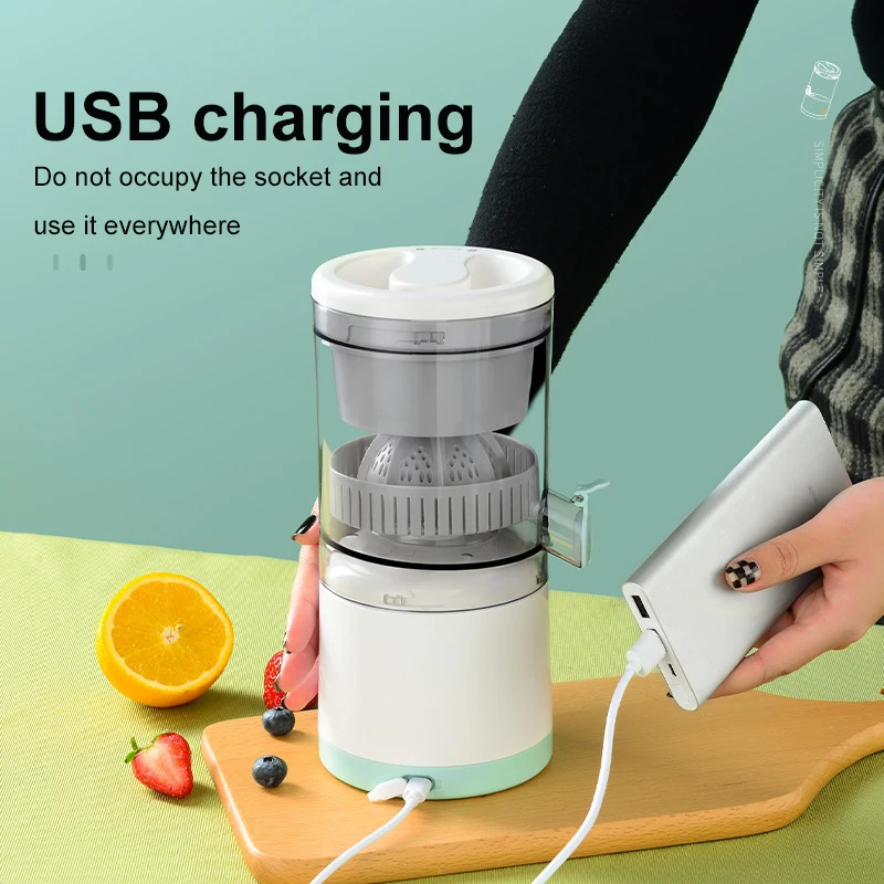 White Juicer,Delaman Portable Mini Household Electric Small Juicer USB Charging Multi‑Function Juice Extractor Kitchen Tools Household Tools for Kitchen 