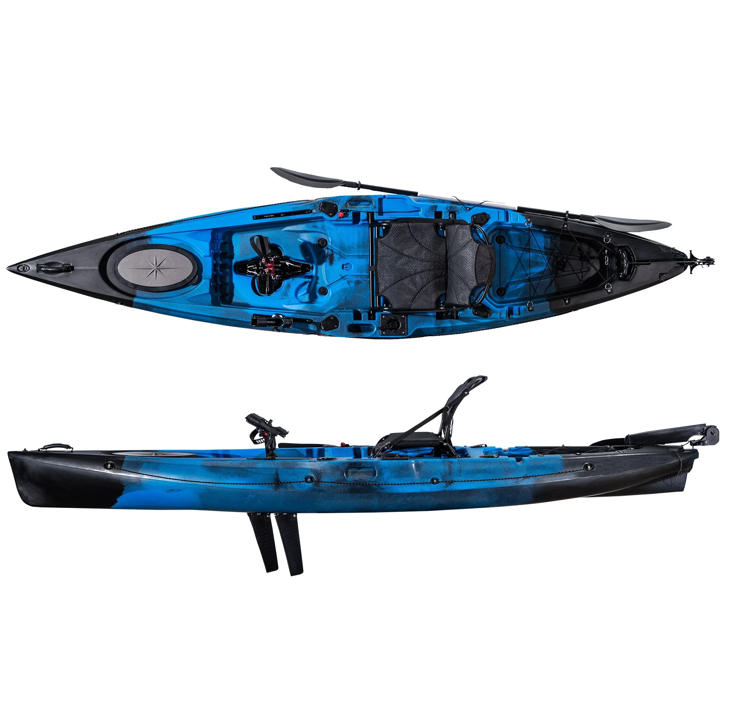 1 Person Fishing Kayak With Fin Pedal Drive 12ft 3.65m Flipper