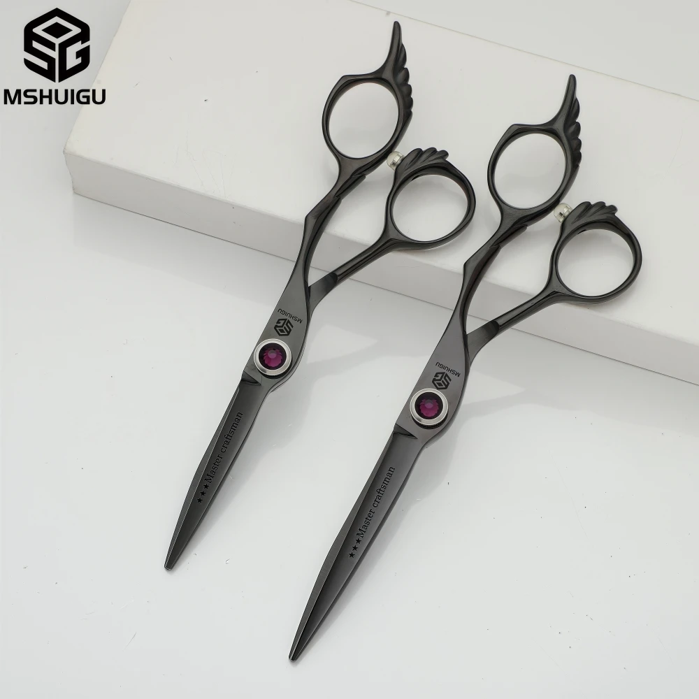 MSHUIGU-전문 이발사 가위, 다기능 숱가위, 일본 440C,4/5/5.5/6인치..