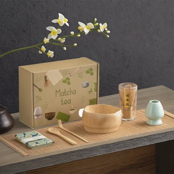 Set Matcha da 5-7 pezzi Set di fruste Matcha con ciotola di bambù Cerimonia giapponese Strumenti per la preparazione del tè Matcha Kit Matcha per la cerimonia del tè 1