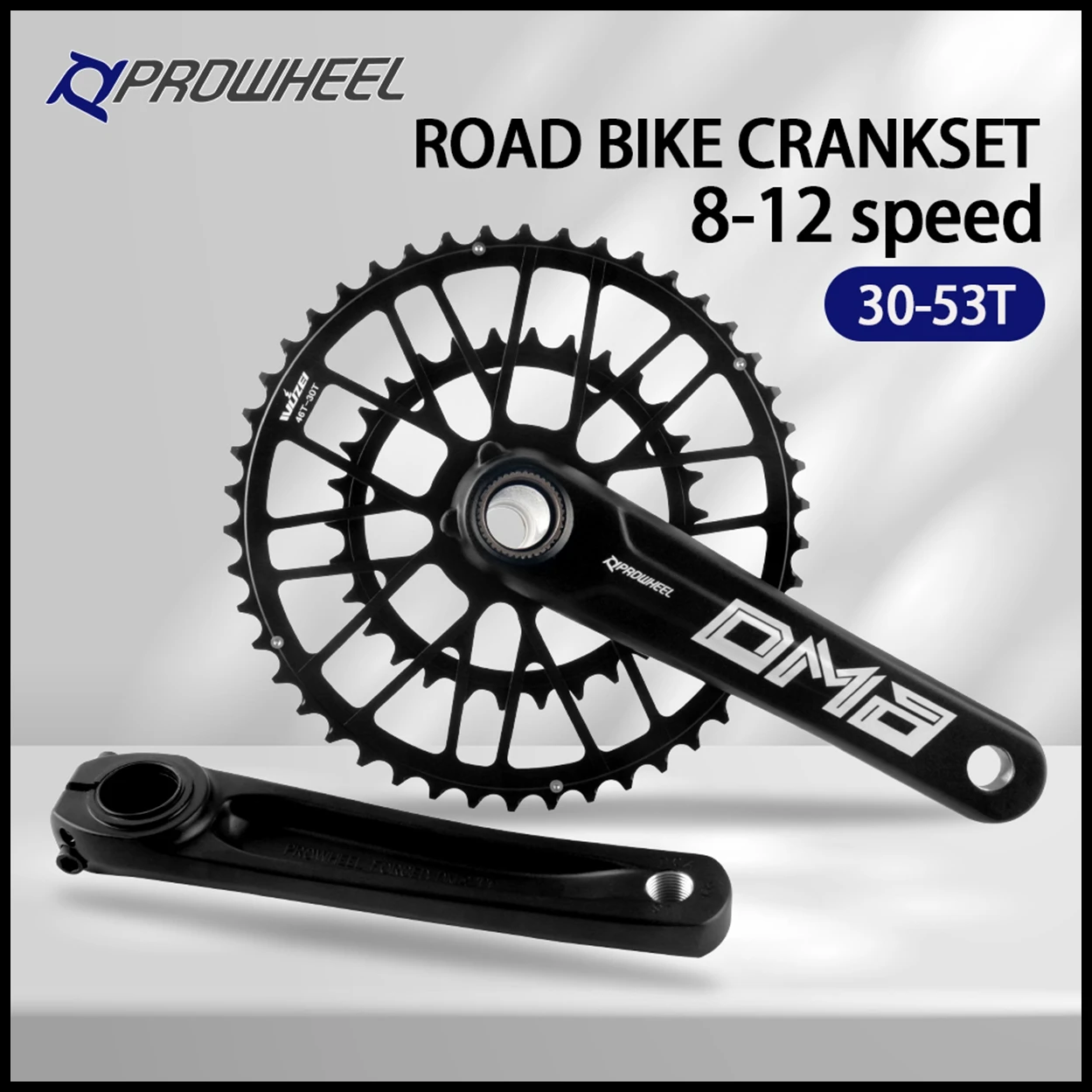Prowheel Rennrad Kurbelgarnitur 165 170 172,5 175 mm Doppelgeschwindigkeits-Kettenblatt Fahrradkettenrad 46/30T 48/32T 50/34T für Shimano 105 – Detail 1