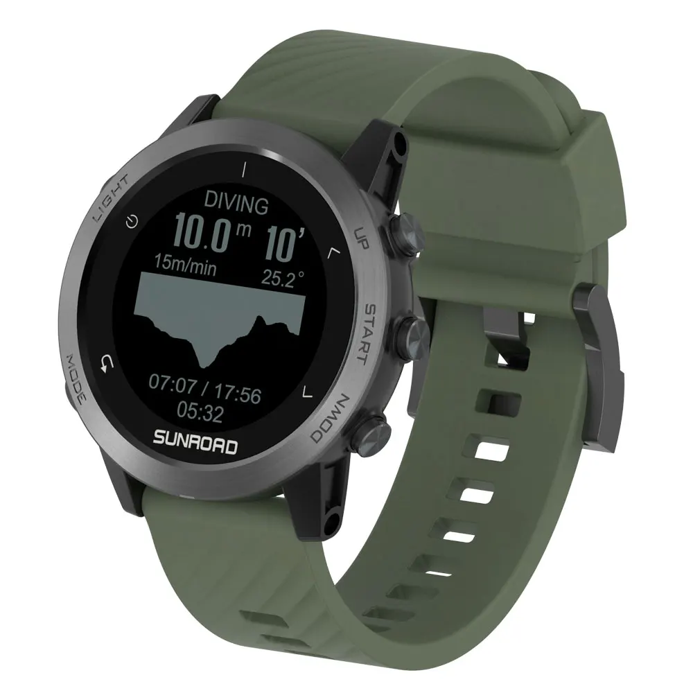Sunroad 스마트 워치 T5 10ATM GPS 방수 야외 스포츠 다이빙 고도계 기압계, 심박수 bp 전문 GPS 시계