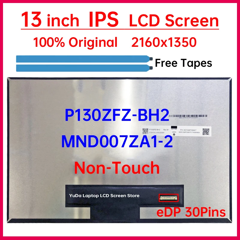 13인치 LCD 화면 P130ZFZ-BH2 MND007ZA1-2 레노버 씽크패드 X1 나노 1세대 2세대 3세대 디스플레이 매트릭스 패널 2160x1350 비터치