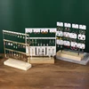 Présentoir de boucles d'oreilles à 3 niveaux et 72 trous, organisateur de rangement de bijoux en métal à 3 couches, support de Base en bois, arbre, support de clous d'oreille, cadeau