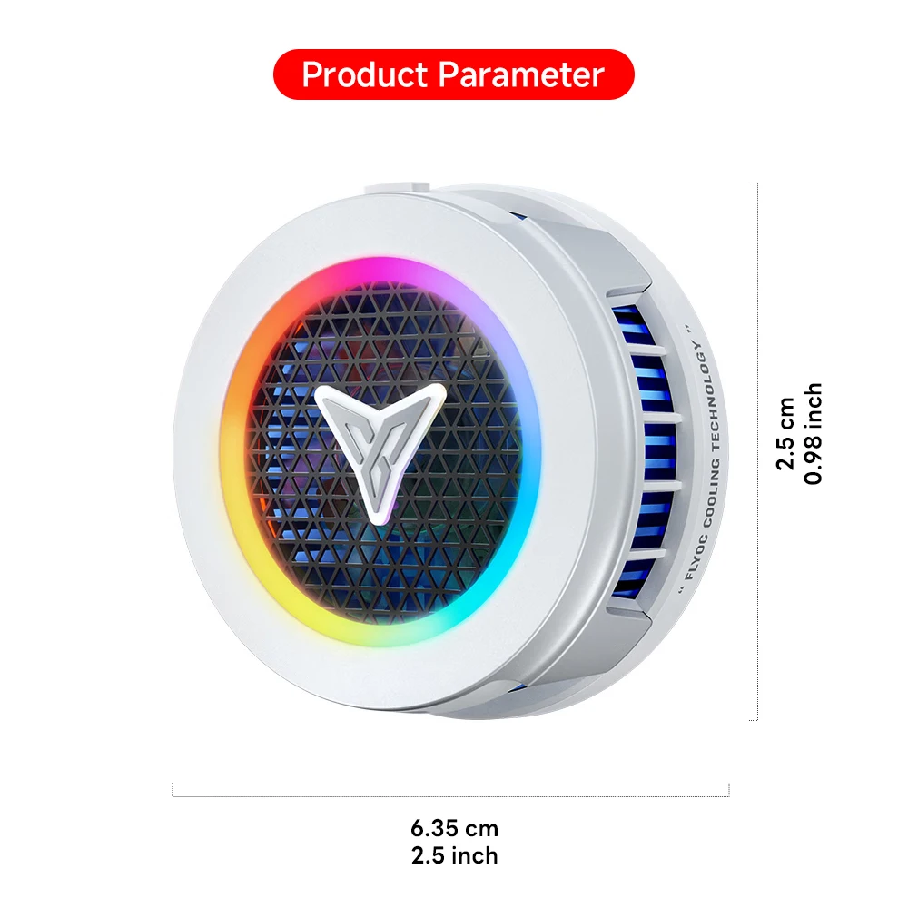 Cellphone Cooler Flydigi B7X Frequency Conversion Super Heat Dissipation Magnetic Radiator RGB For Iphone Ipad Android