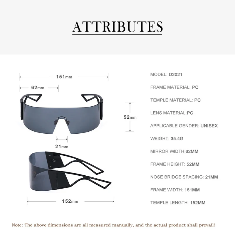 New Sports Goggles Rimless Sunglasses Women Men Stylish Punk