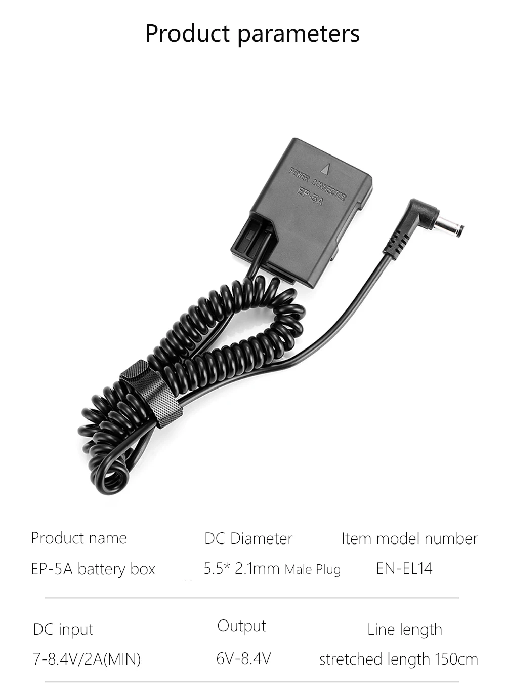 EN EL14 DC Coupler Dummy Battery, High Conversion Camera Dummy Battery DC Coupler Plus Power Bank Cable for Nikon D5600 D3300 D3500 D5100 D5500 D3100 D3200 Camera