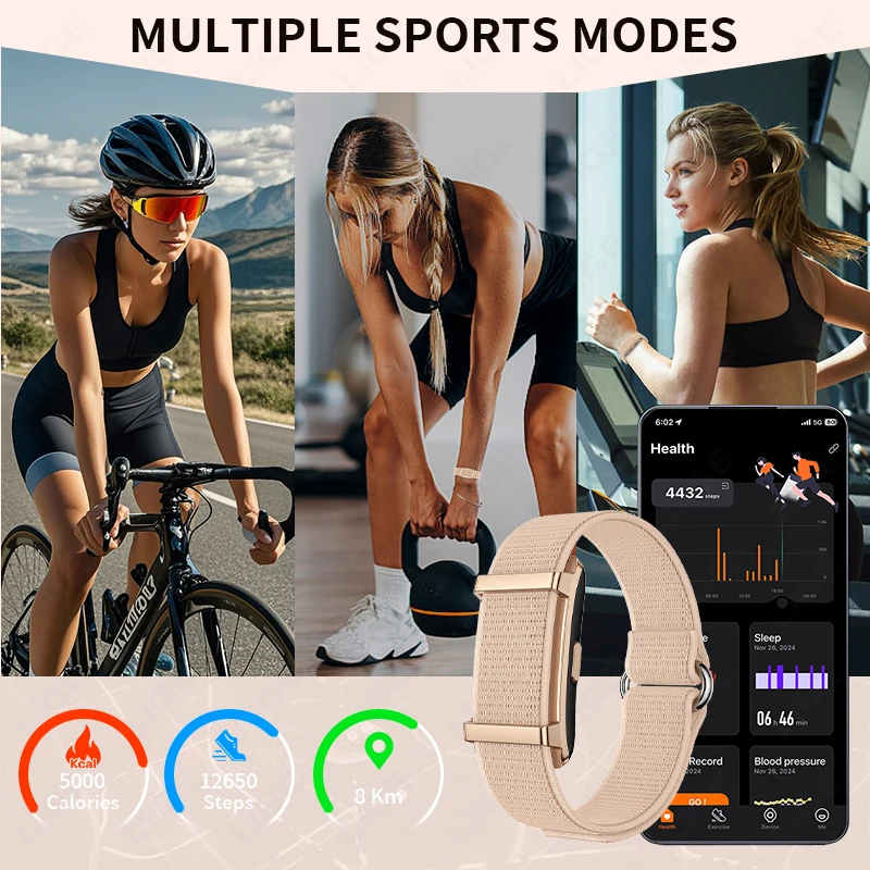 LIGE New Sports Smart Bracelet Body Temperature Heart Rate Fitness Tracker Pedometer Call Reminder Smartwatch Band For Women Men