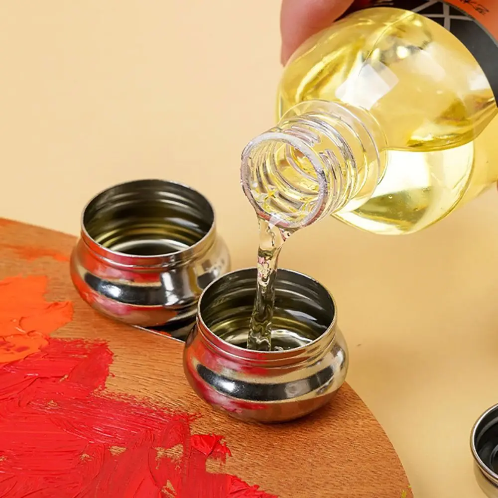 스테인리스 스틸 유화 딥퍼 싱글/더블 홀 수채화 유화 유성 페인트 포트 아티스트 오일 딥퍼