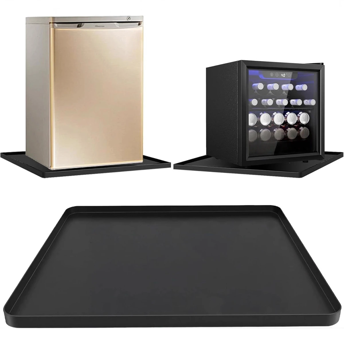 Silicone Non-Slip Drip Protection Mat with Raised Edges – 50x50CM Floor Protector for Fridge & Washing Machine