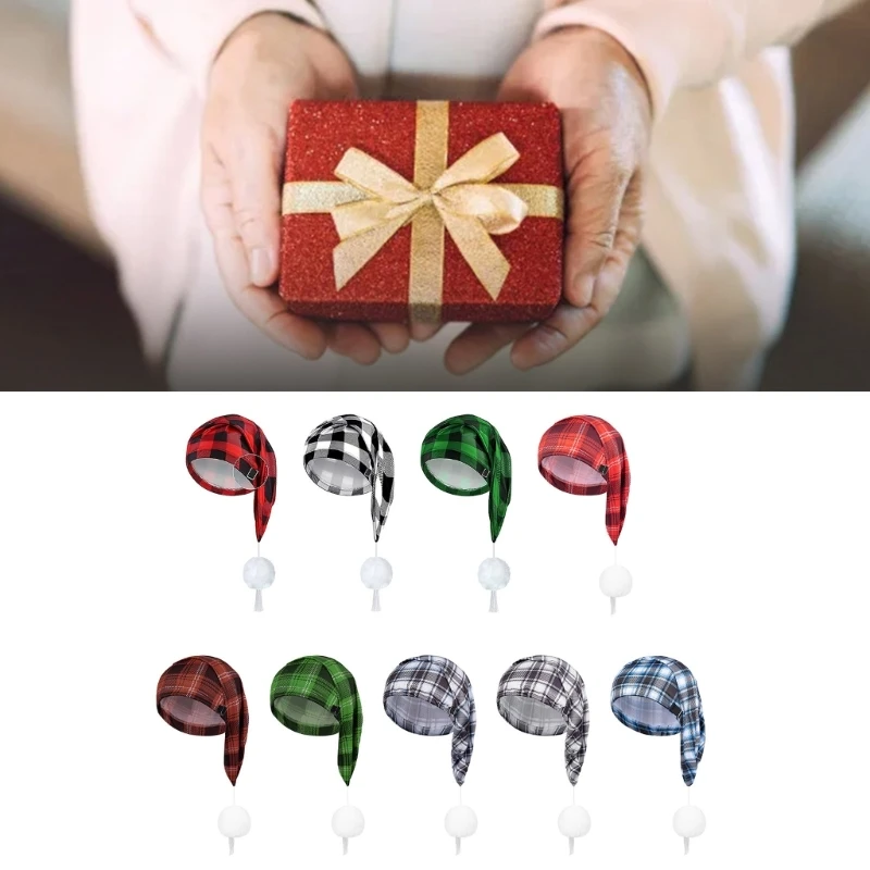 Christmas Headwear Thicken Plaids Perfect for the Holidays Colorful Outfits for Cosplay Santa Furry Hat