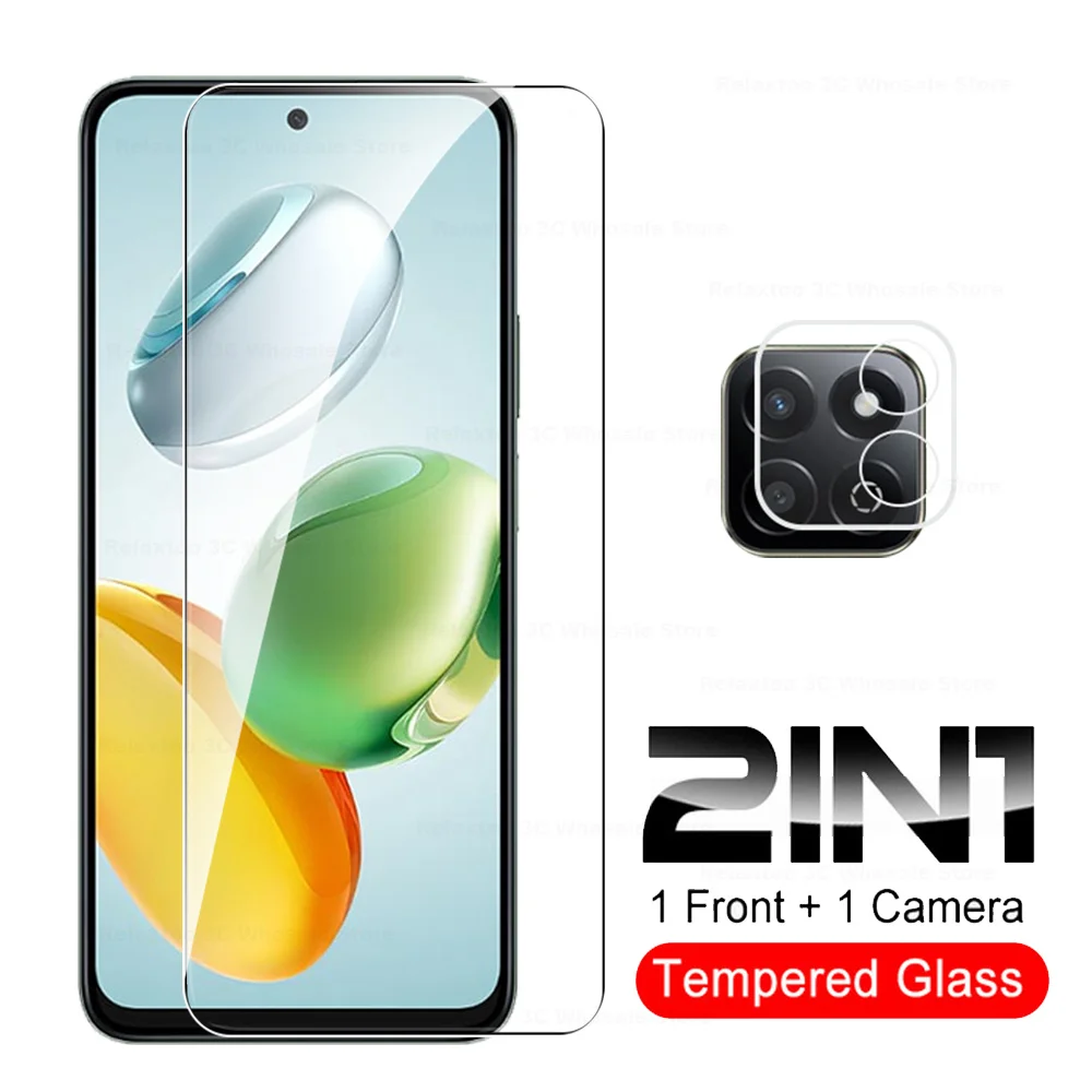 ل Honor X7c Glass 2IN1 عدسة الكاميرا واقية الزجاج...