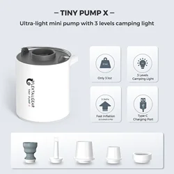 Portable Rechargeable Air Pump with 1300mAh Battery (Grey)