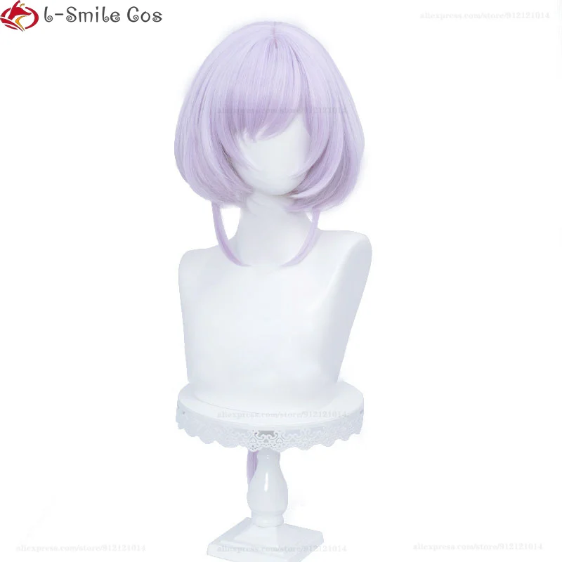 Game  Qiqi Cosplay Wig 75cm Long Light Purple Heat Resistant Synthetic Hair Halloween Costume Wigs + Free Wig Cap