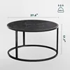 Black Coffee Table Round Marble CoffeeTables for Living Room Modern Small Center Table 2
