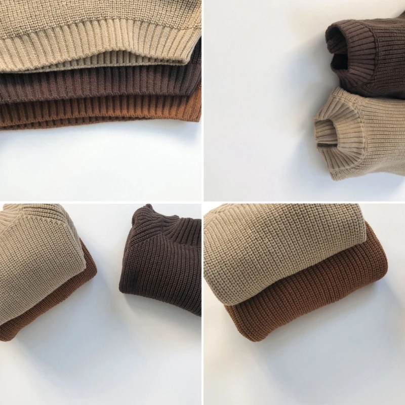 

YYDS Kids Winter Sweater Children Fall Retro Knitted Turtleneck Pullover Tops Loose Long Sleeve Thickening Toddler Blouse