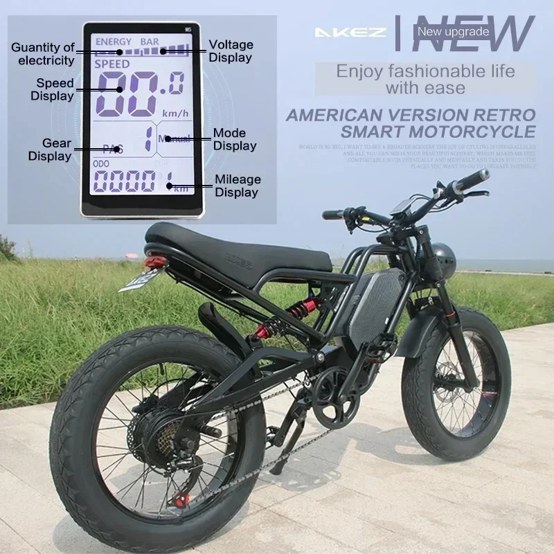 Electric Bicycle for Adult, Lithium Battery, 750W, 1500W, 20 in, 45 km/h, 18Ah, Electric Bicycle
