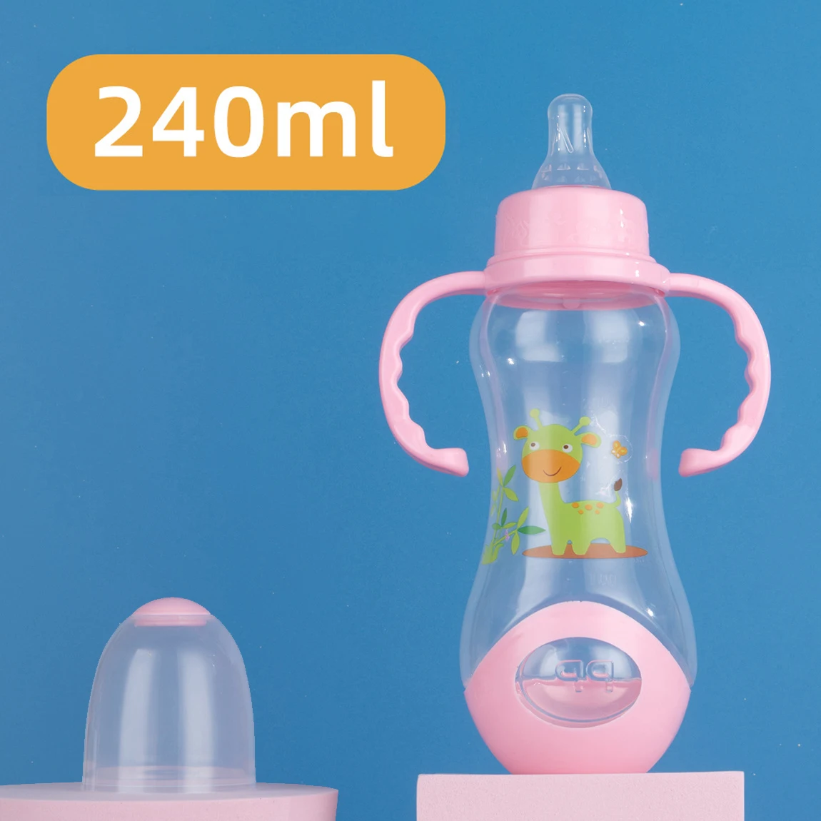 Feeding Bottle 240mL Baby Gourd-shaped Feeding Bottle with Handles Safe Nursing