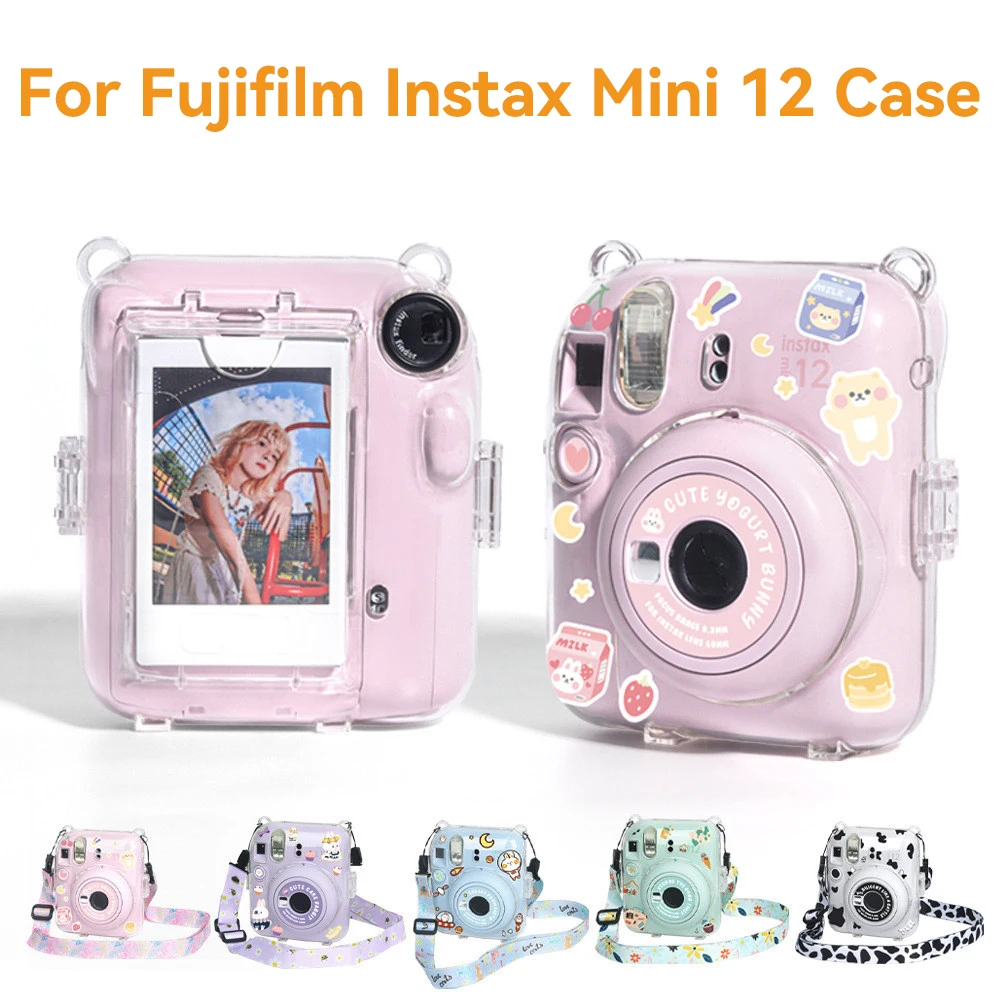 thumbnail image 2 of MUZIRI KINOKOO Clear Hard Case For Fuji Instax Mini 12 Camera - With Photo Pocket & Rainbow Strap 2 of 10