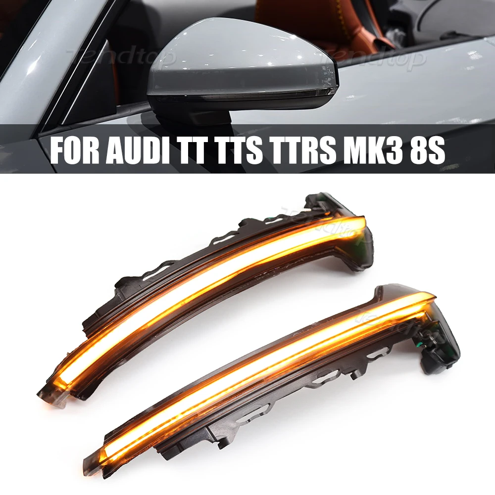 2Pcs Dynamic Led Turn Signal Repeater Sequential Light Flashing Side Marker Lamp For Audi Tt Tts Mk3 8S 2015-2020 Ttrs R8