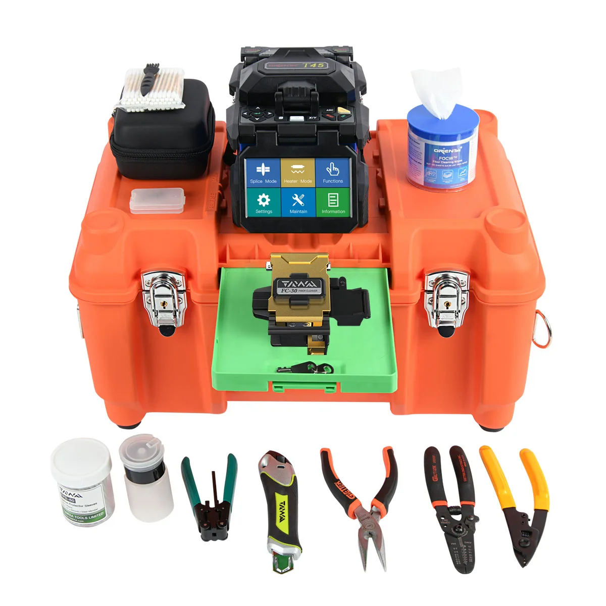 fiber optic quick connector ORIENTEK T45 Core Alignment Optical Fiber Fusion Splicer With 7S Fast Splicing Fiber Optic Splicer Soudeuse Fibre Optique lc quick connector Fiber Optic Equipment