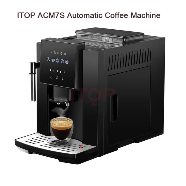 ITOP-cafetera automática ACM7S 3 en 1, máquina de café Espresso, molinillo  de granos y espumadera de leche, cafetera doméstica de 110V y 220V -  AliExpress