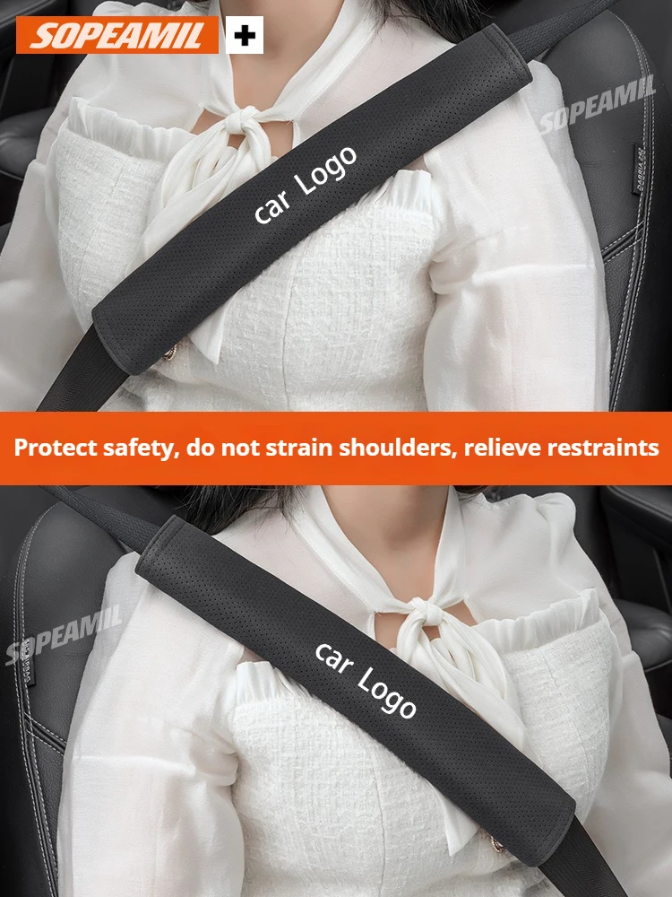 For Polestar 1 2 3 4 5 Car Safety Belt Cover Suede Seat belt shoulder protector shoulder pad Shoulder Strap Cover Accessories