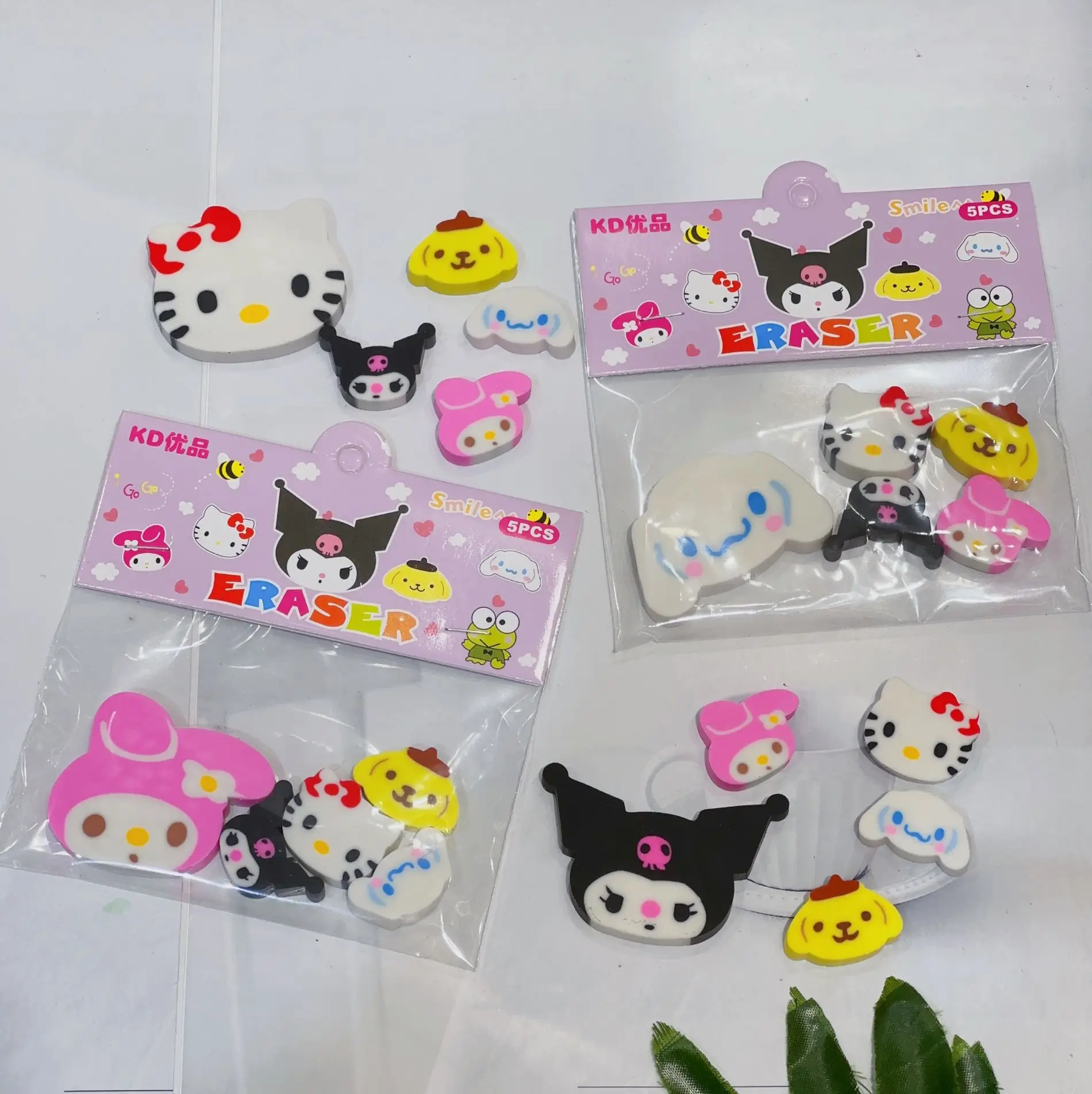 Sanrio Lápis Eraser para Crianças, Anime Kawaii,