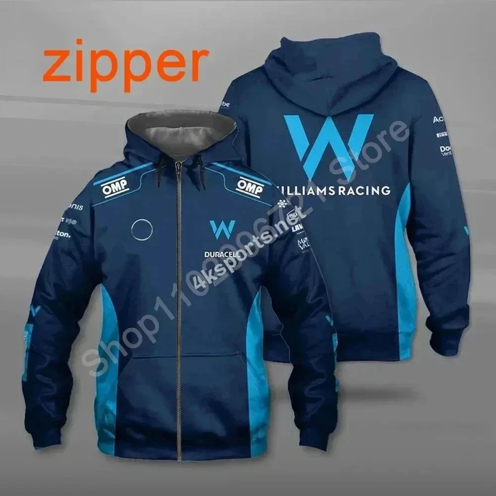 

2024 Unisex 3D Printed Hoodie F1 Williams F1 Racing Team Zipper Hoodie Casual Spring/Summer