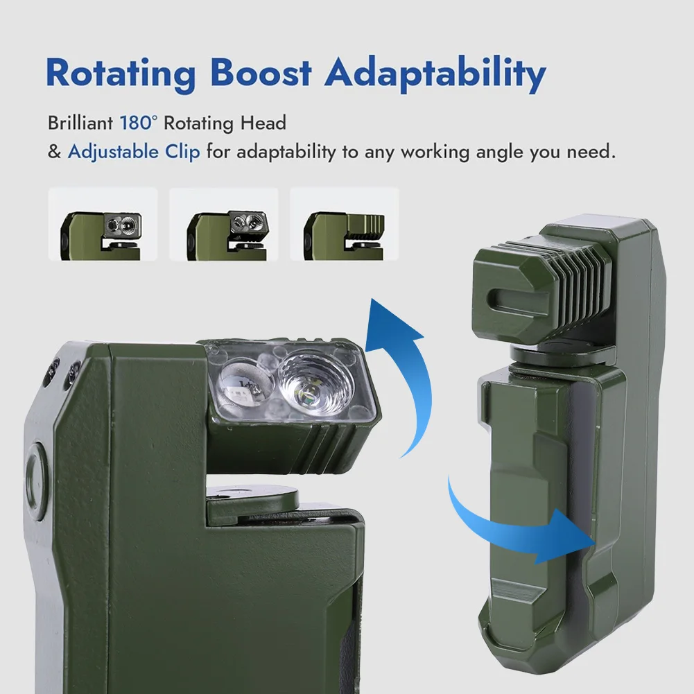 400LM Pocket Torch Rechargeable LED Keychain Light for Outdoor Camping (Green)