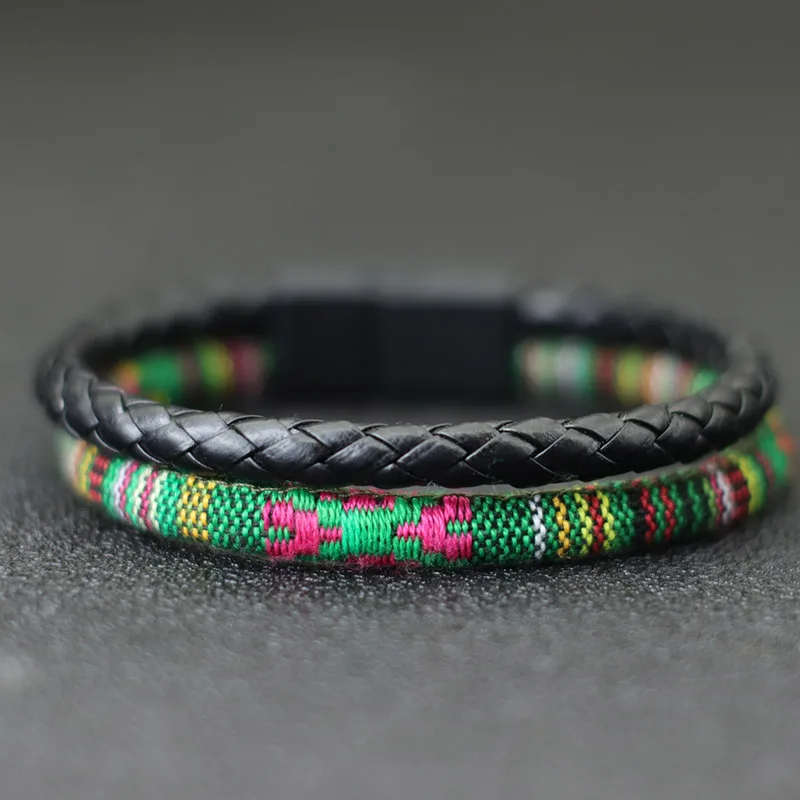 Bohemian Leather Cord Bracelet for Men