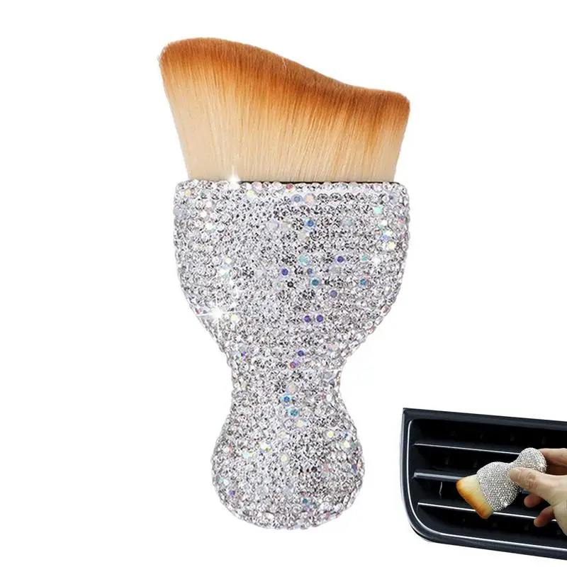 

Car Interior Brush Dusting Tool Bling Handle Scratch Free Soft Bristles Portable Car Cleaning Supplies Automotive Dashboard