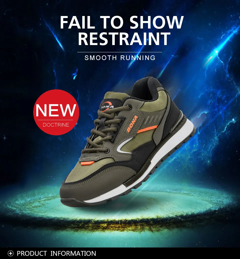 Description Picture 5 of itemBONA New 2023 Designers Sneakers Trainers Lightweight Antiskid Outdo Light and wear-resistant Men Running Shoes Lightweight anti