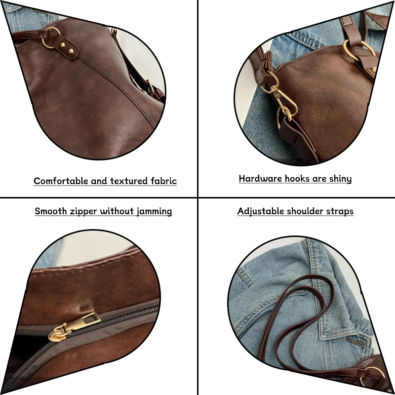 Women's Solid Color Shoulder Bag Fashion Autumn and Winter Tote Bag Soft Leather Commuter Female Bags Handheld New Style