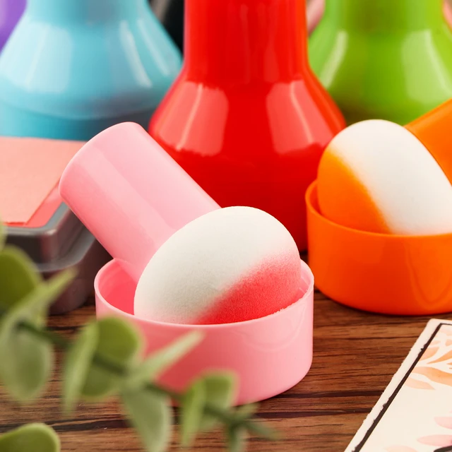 Köteg 12-24Pcs Szivárványos Papír Pouncers Tinta Applikátor Tároló Tokjával Közvetlen Alkalmazáshoz A Kézműves Projekteknél Könnyen - Image 6