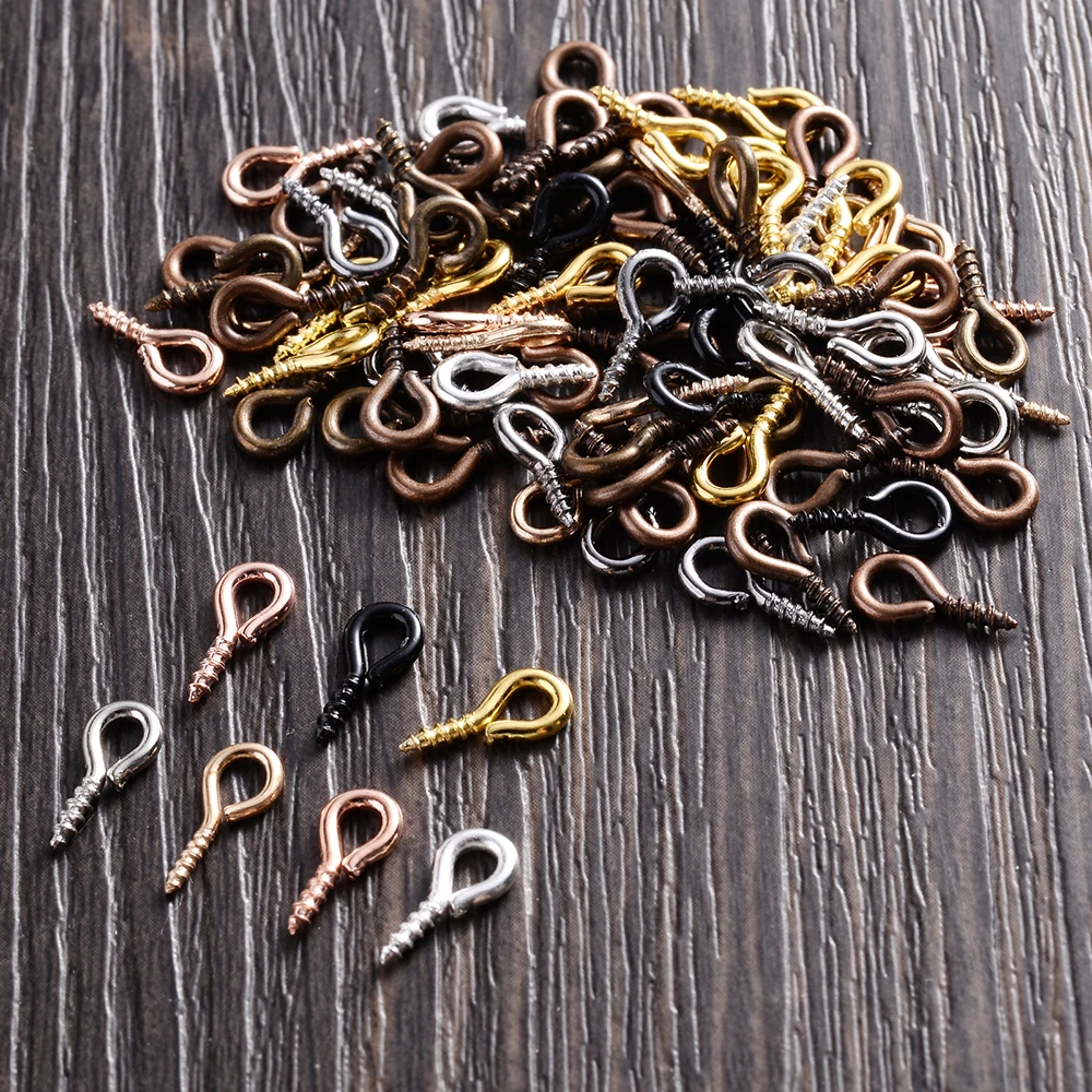 100200pcs Small Tiny Mini Eye Pins Eyepins Hooks Eyelets Screw