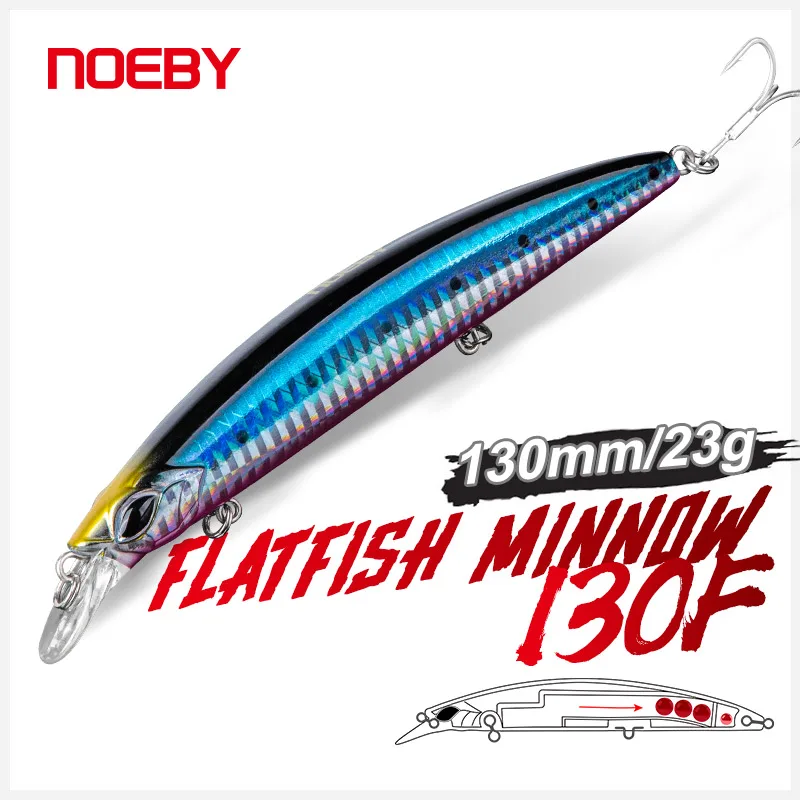 

NOEBY Minnow Fishing Lure 130mm 23g Floating Wobbler Long Casting Artificial Hard Bait for Sea Bass Jerkbait Fishing Lure Tackle