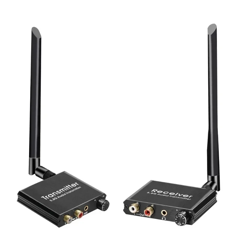 디지털 무선 오디오 송신기 및 수신기 50M 2.4G 무선 오디오 어댑터(3.5mm R/L RCA 변환기 포함) TV 박스 DVD PC용