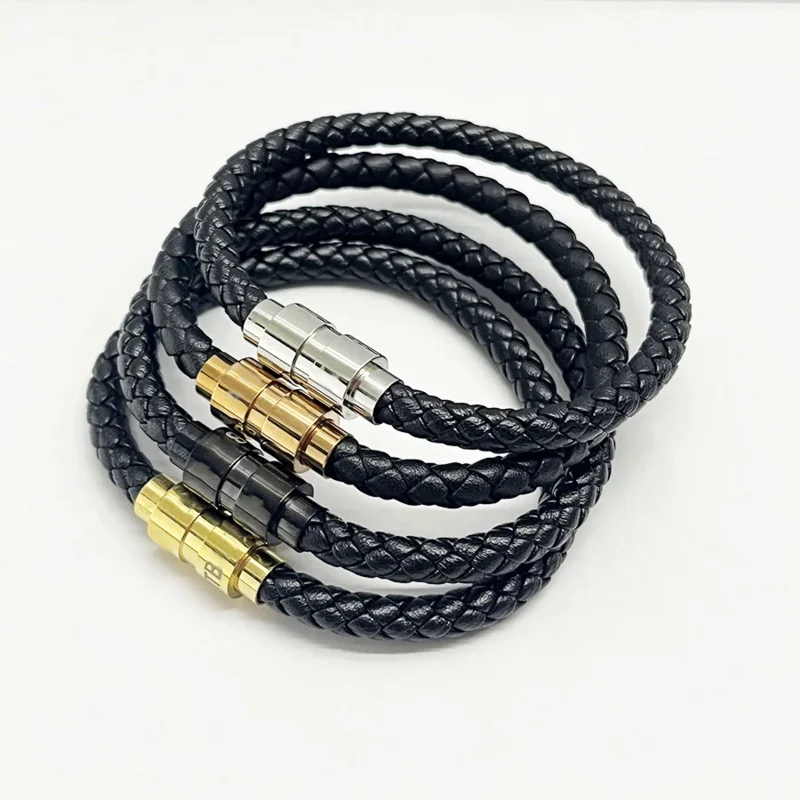 

LAN MB Bracelet PU Leather Stainless Steel Magnetic Buckle Hand Strap Luxury Designe