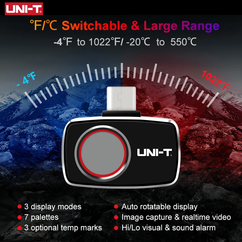 UNI-Tスマホ用サーマルカメラ UTI260M UTI256M 256x192 熱画像カメラ