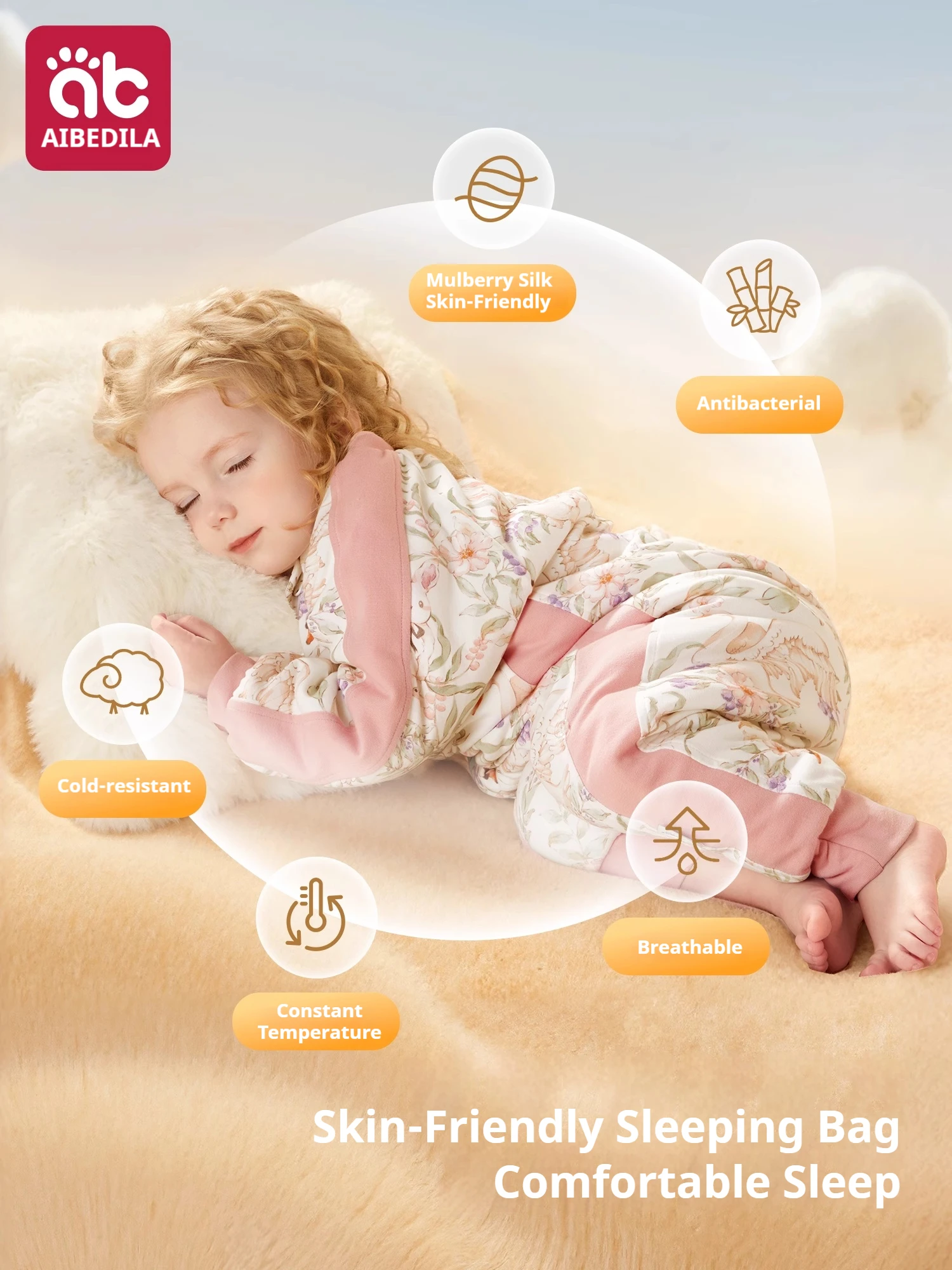 AIBEDILA Baby Sleep Sack Thick Soft Kid's Swaddle Transition Sleeping Bag Warmth Toddlers 3