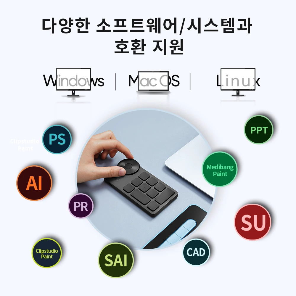 XPPen 휴대용 무선 단축키, 맞춤형 단축키, 블루투스 키보드, 윈도우 및 맥, 드로잉 태블릿, ACK05, 원격 10 개
