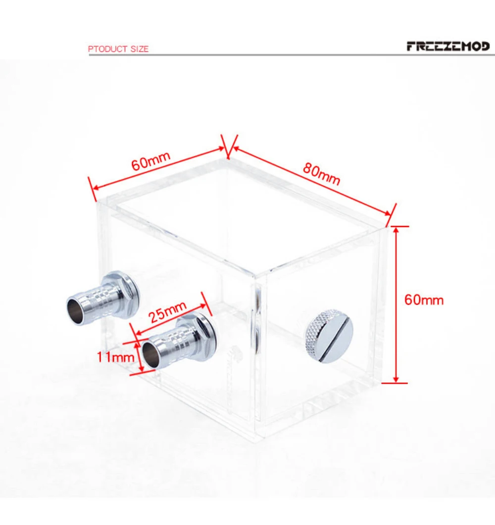 freezemod acrílico tanque de resfriamento de água reservatório mini cuboid pmma espessura quadrado watercooler pc mod