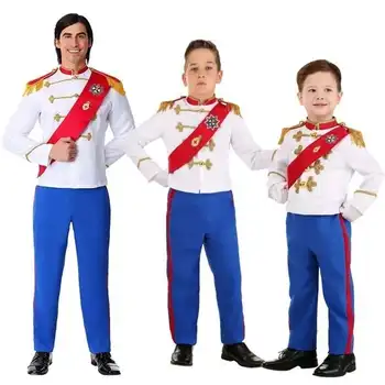 The King Costumes Christmas Boys Fantasia European Royalty Clothing kids Adult Prince Costume for Children Halloween Cosplay