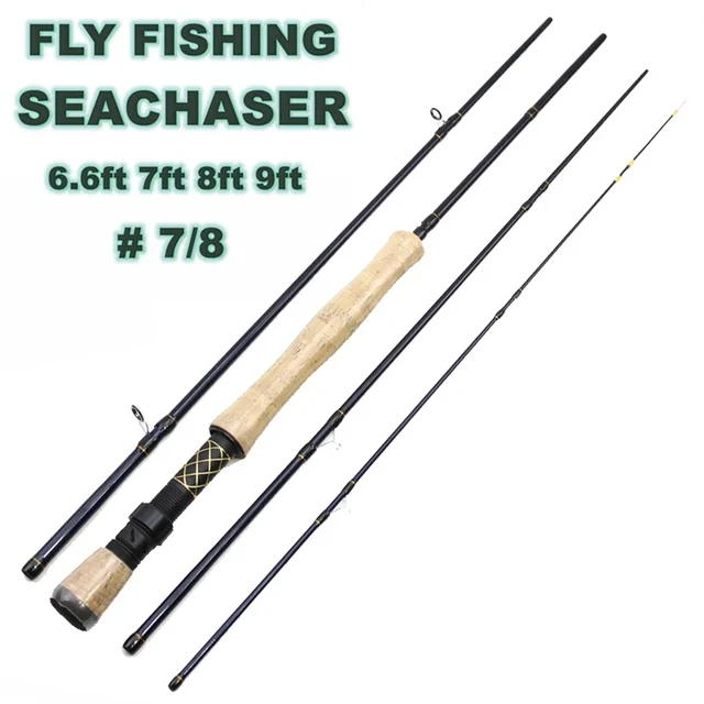 1.98M Carbon 4 Sections Fly Fishing Rod LW 7/8 Fast Action Freshwater Fly  Rods for Trout Salmon Fishing Portable Sea Pole - AliExpress