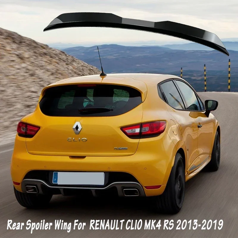 For Renault Clio MK4 Clio 4 RS 2013-2019 Rear Roof Spoiler Wing Glossy  Black Car Rear Tail Wing Decoration Tuning Rear Spoilers - AliExpress