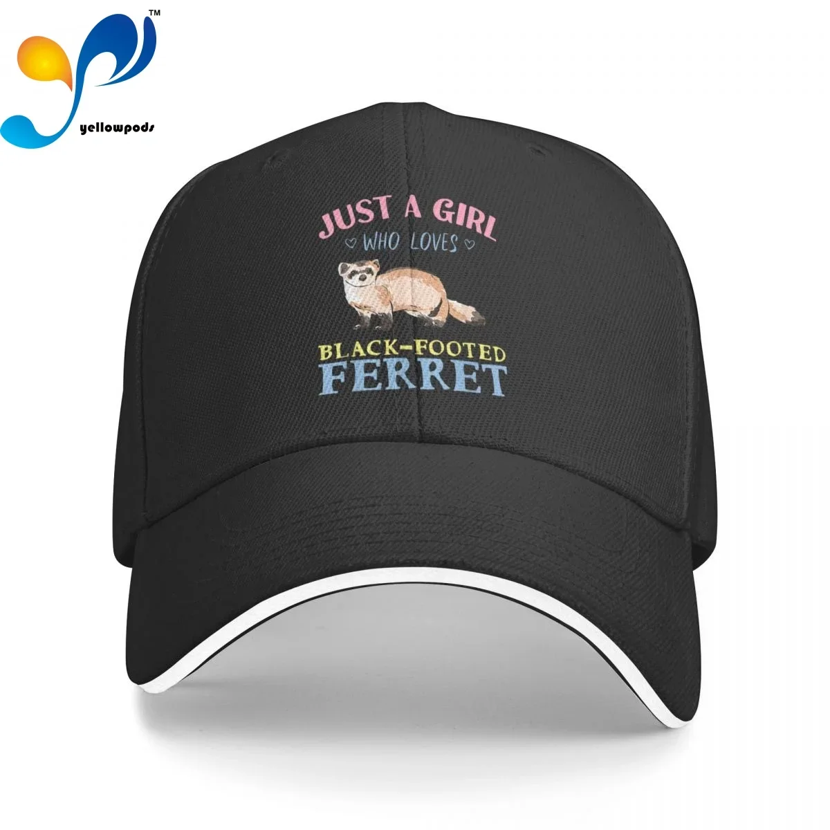 

Black Footed Ferret Trucker Cap Snapback Hat for Men Baseball Mens Hats Caps for Logo