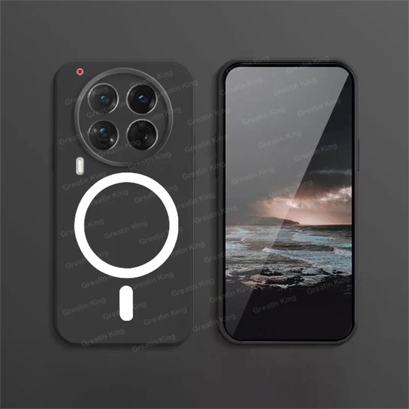 For Tecno Camon 30 Pro 5G Black Matte Magnetic Phone Case Wireless