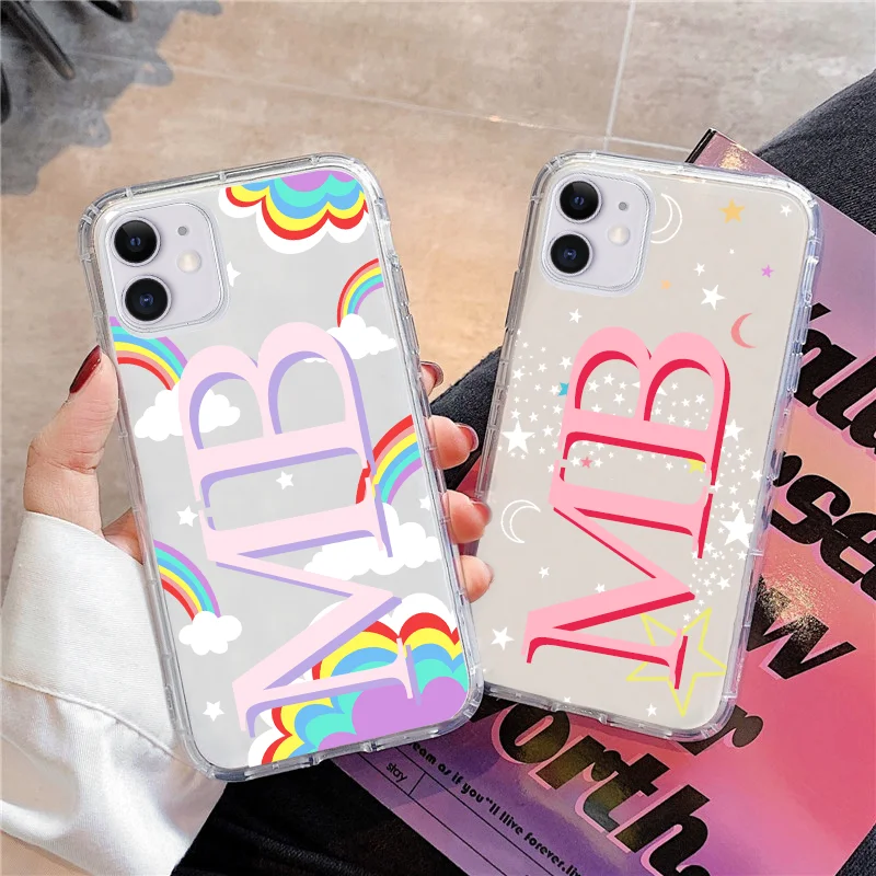 

Custom Double Letter Name Phone Case for iPhone 14 13 Pro Max Case 11 12 Mini SE X XR 7 8 Plus Luxury Cover for iPhone 14 Case