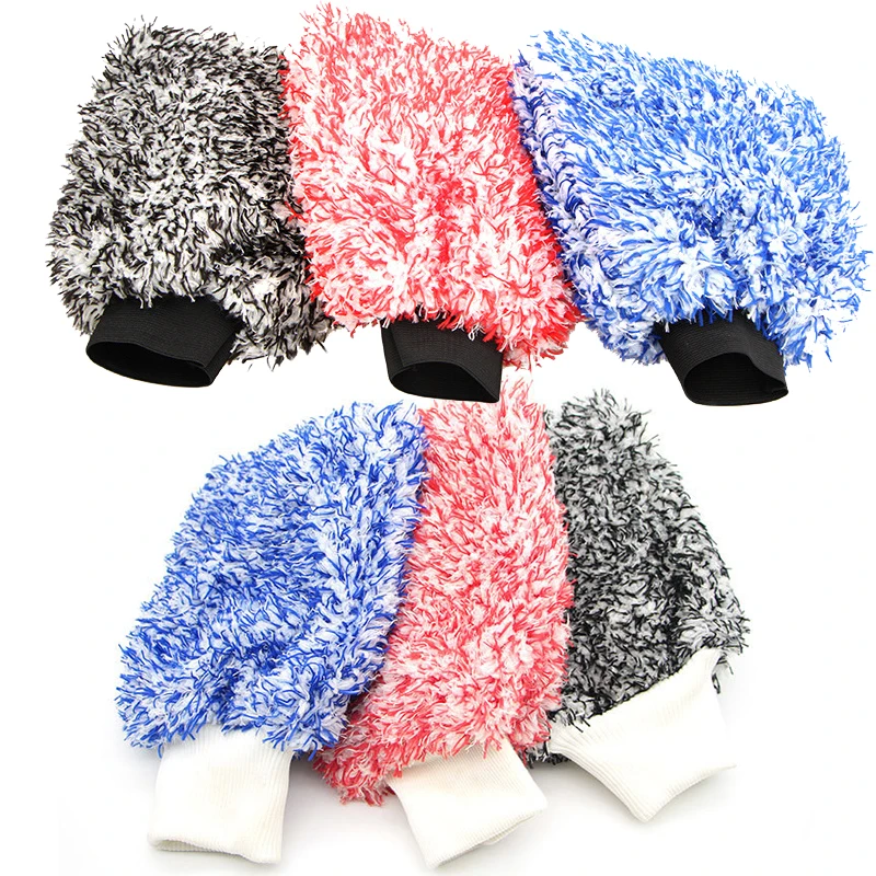 Car Cleaning Gloves Double Sided Coral Velvet Car Wash Gloves Ultrafine Fiber Coral Velvet Cleaning Veh&iacute;culos Dusting Gloves Car Wash Accessories